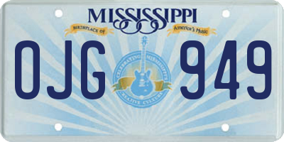 MS license plate OJG949