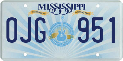 MS license plate OJG951