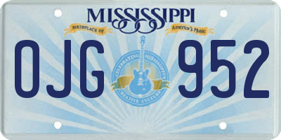 MS license plate OJG952