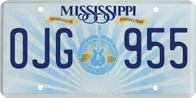 MS license plate OJG955
