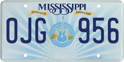 MS license plate OJG956