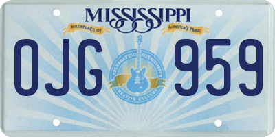 MS license plate OJG959