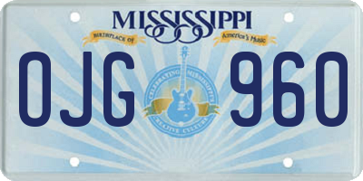 MS license plate OJG960