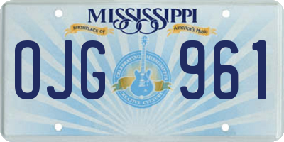 MS license plate OJG961