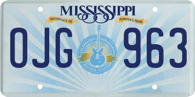MS license plate OJG963