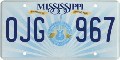 MS license plate OJG967