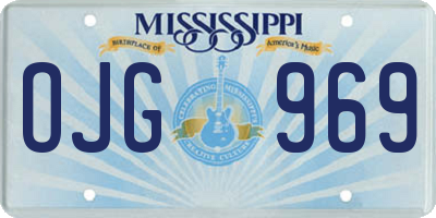 MS license plate OJG969