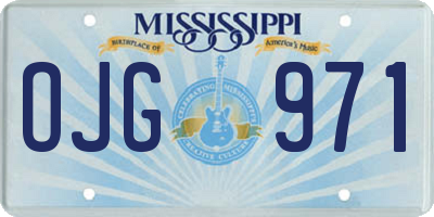 MS license plate OJG971