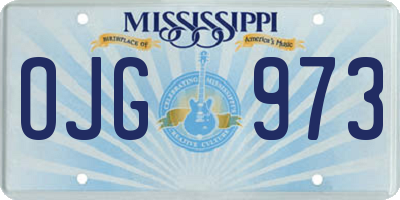 MS license plate OJG973