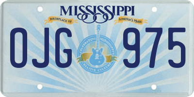 MS license plate OJG975