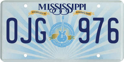 MS license plate OJG976