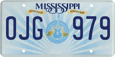 MS license plate OJG979