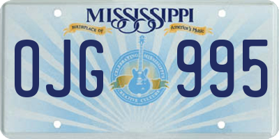 MS license plate OJG995