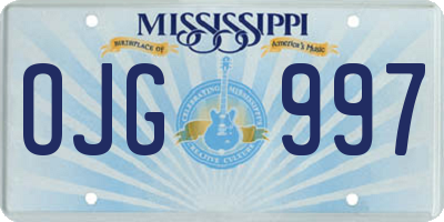 MS license plate OJG997
