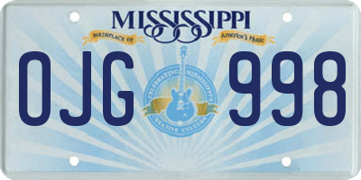 MS license plate OJG998