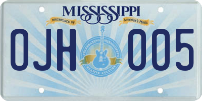 MS license plate OJH005
