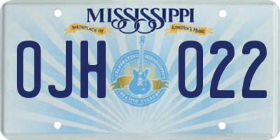 MS license plate OJH022