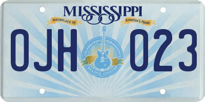 MS license plate OJH023