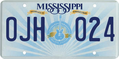 MS license plate OJH024