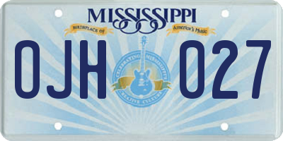 MS license plate OJH027