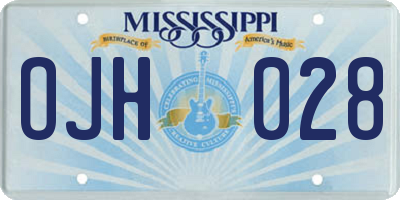 MS license plate OJH028