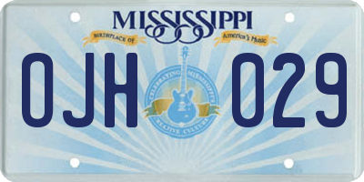 MS license plate OJH029