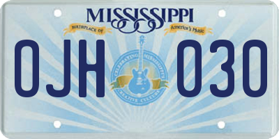 MS license plate OJH030