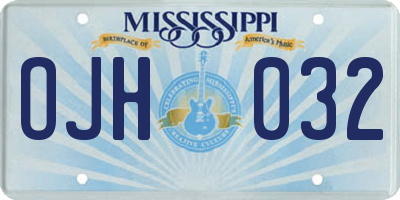 MS license plate OJH032