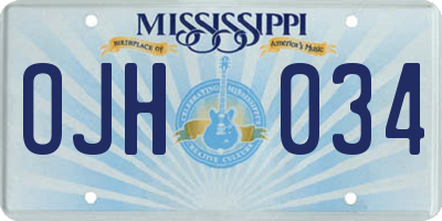 MS license plate OJH034