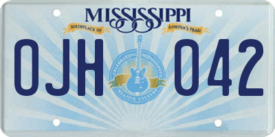MS license plate OJH042