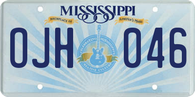 MS license plate OJH046