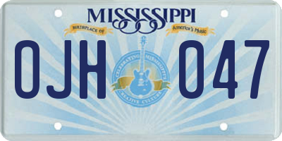 MS license plate OJH047