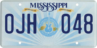 MS license plate OJH048
