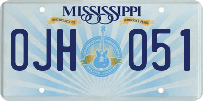 MS license plate OJH051