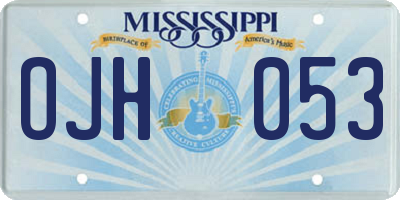MS license plate OJH053
