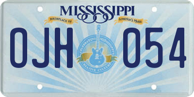 MS license plate OJH054