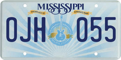 MS license plate OJH055