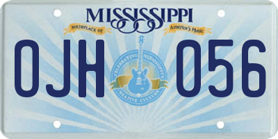 MS license plate OJH056