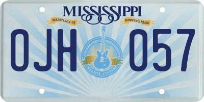 MS license plate OJH057