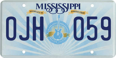 MS license plate OJH059