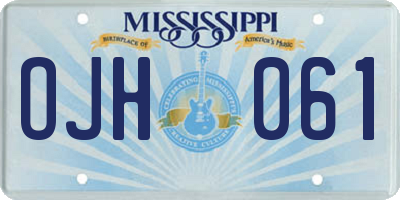 MS license plate OJH061