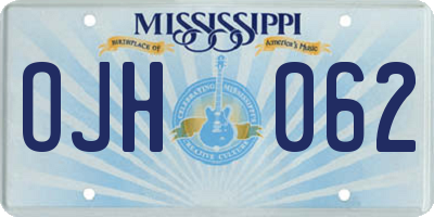 MS license plate OJH062