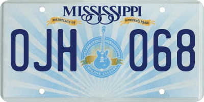 MS license plate OJH068