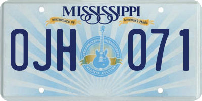 MS license plate OJH071