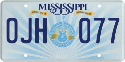 MS license plate OJH077