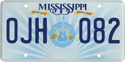 MS license plate OJH082