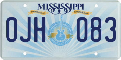 MS license plate OJH083