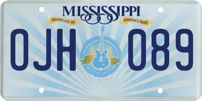 MS license plate OJH089