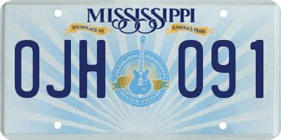 MS license plate OJH091