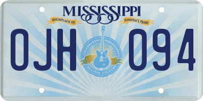 MS license plate OJH094